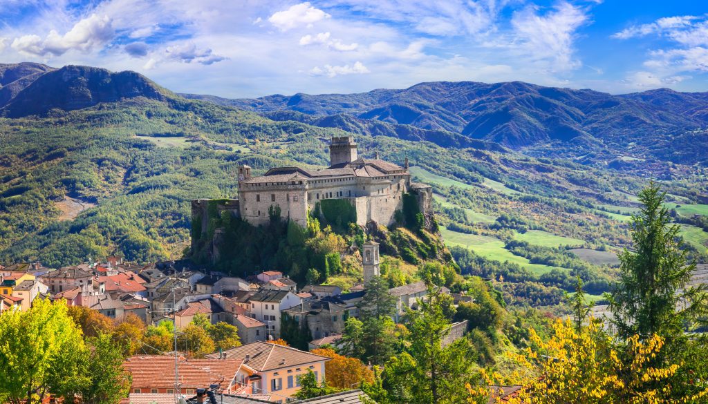 "Castello di Bardi" - impressive medieval castle and scenic village in Emilia -Romagna region of Italy