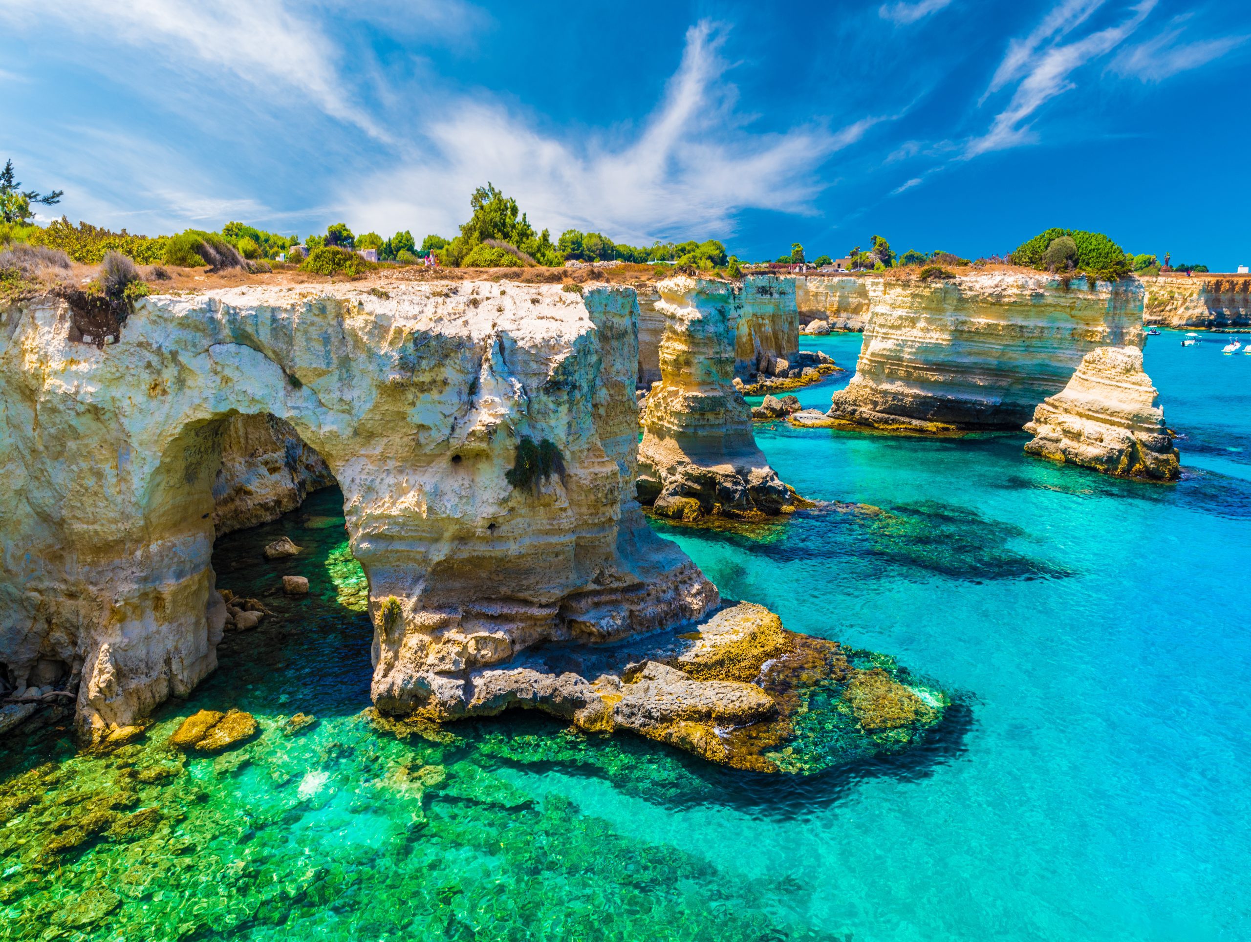 Catamaran tour in Apulia, Italy, with your team.