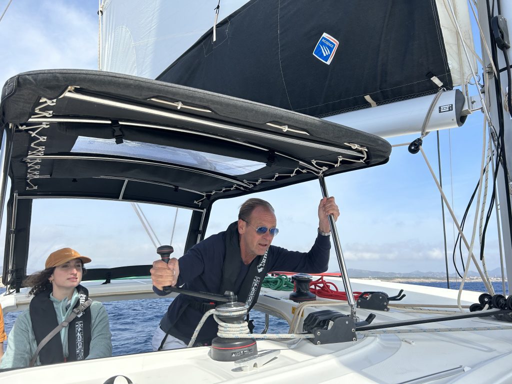 Crew on a Catamaran sailing the coast of Mallorca