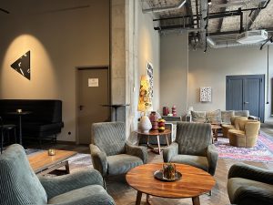 Hotel for team retreat in Berlin, lounge area.