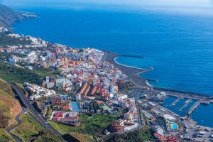 View of village by the sea in Palma, Canary Islands.