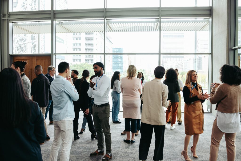 Business Event guests outside of event location
