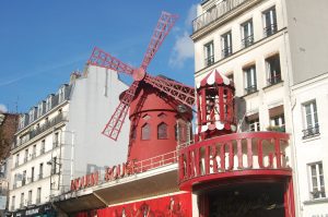 Moulin Rouge in Paris, France from the outside