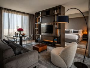 Modern five-star hotel interior in central Milan